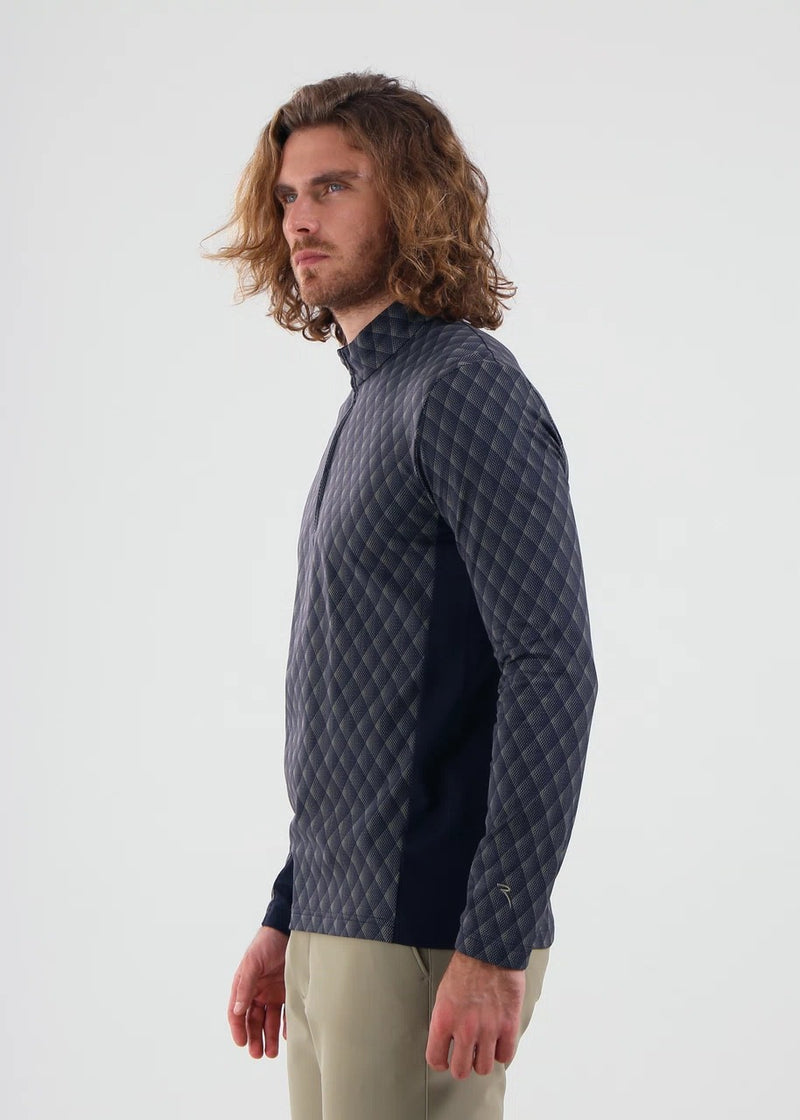 Pull 1/4 Zip Tappo Bleu Homme