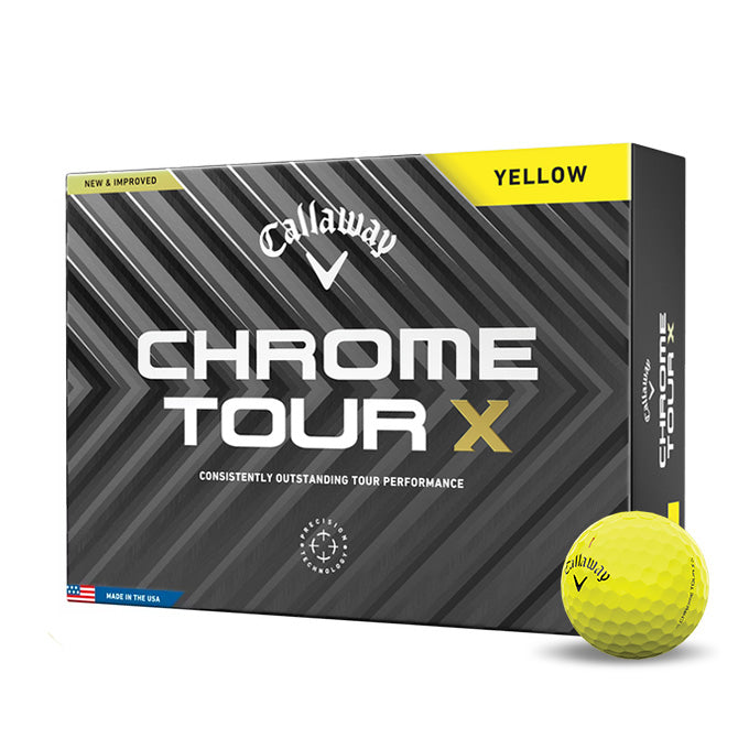 12 Balles de golf Chrome Tour X Yellow