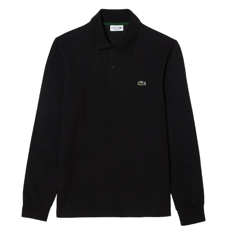 Polo regular manches longues Black Homme