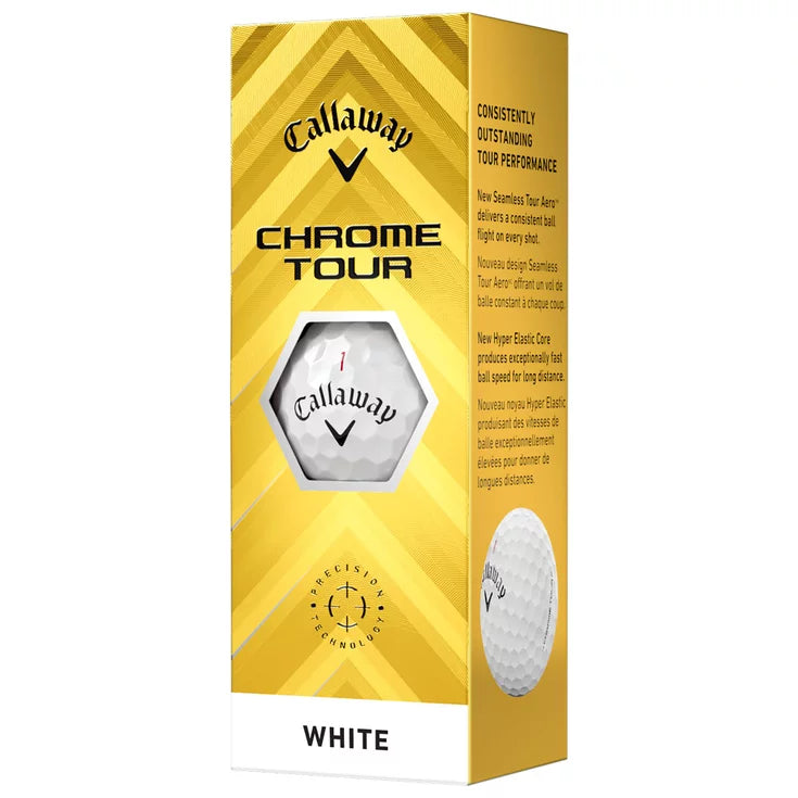 12 Balles de golf Chrome Tour White