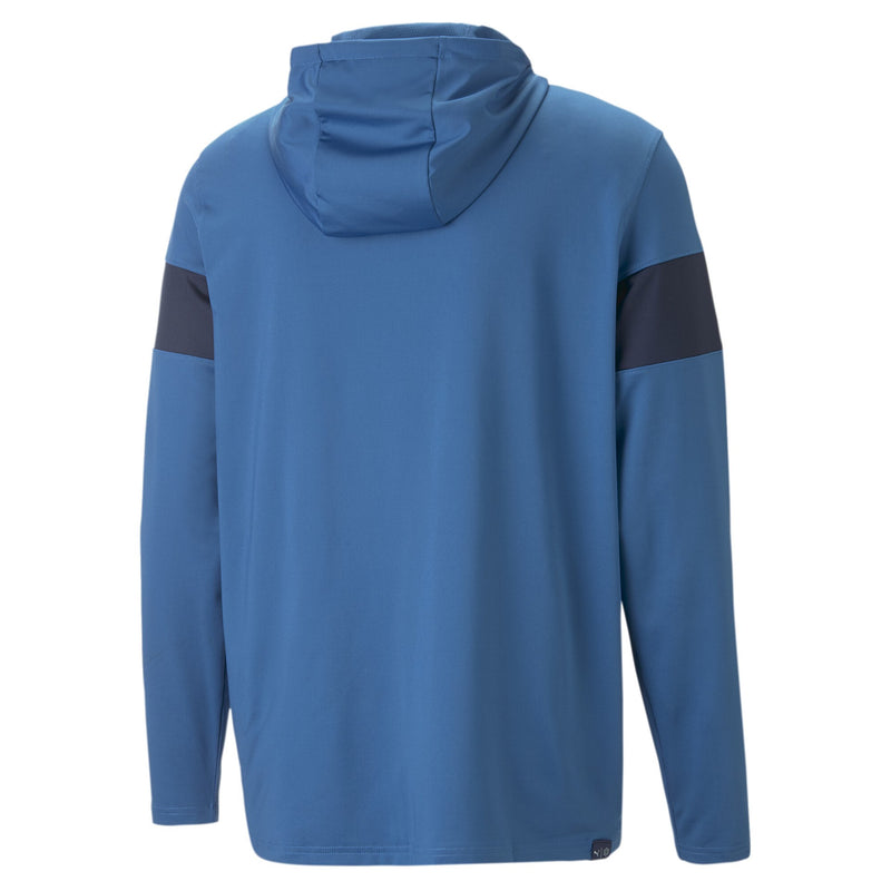 Sweat à capuche Mattr Colorblock Lake Blue-Navy Blazer Homme