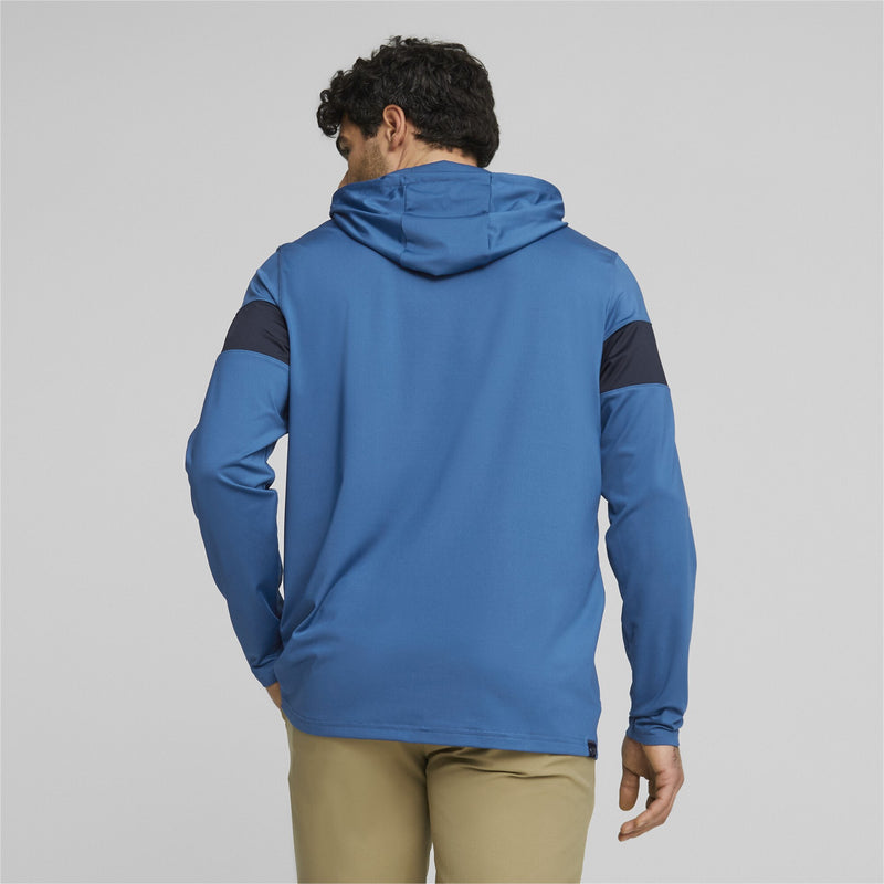 Sweat à capuche Mattr Colorblock Lake Blue-Navy Blazer Homme