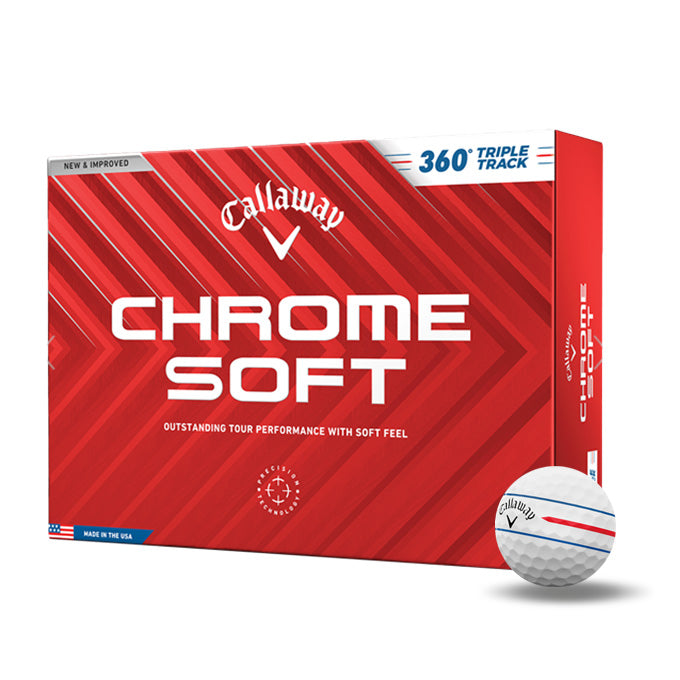 12 Balles de golf Chrome Soft 360 Triple Track White
