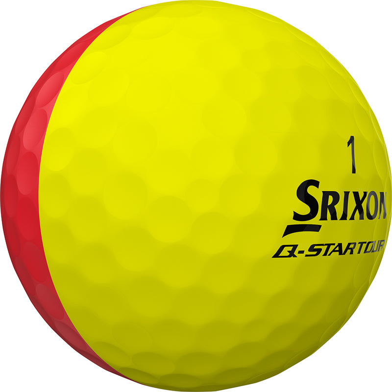 12 Balles de golf Q Star Tour Divide Brite Jaune/Rouge