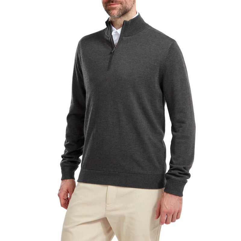FOOTJOY Pullover en laine 1 2 Zip Grey Homme Golf des Marques