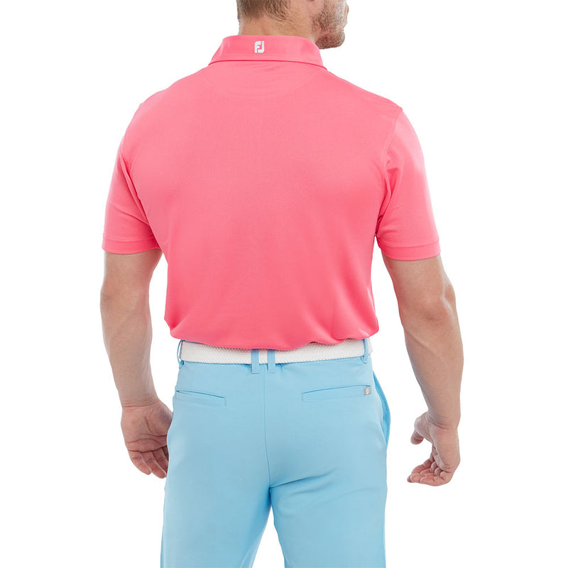 Polo Stretch Pique Solid  Rose Pamplemousse Homme
