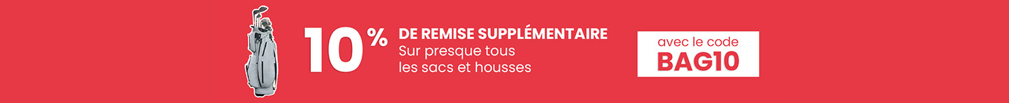 10% supplémentaires sacs de golf